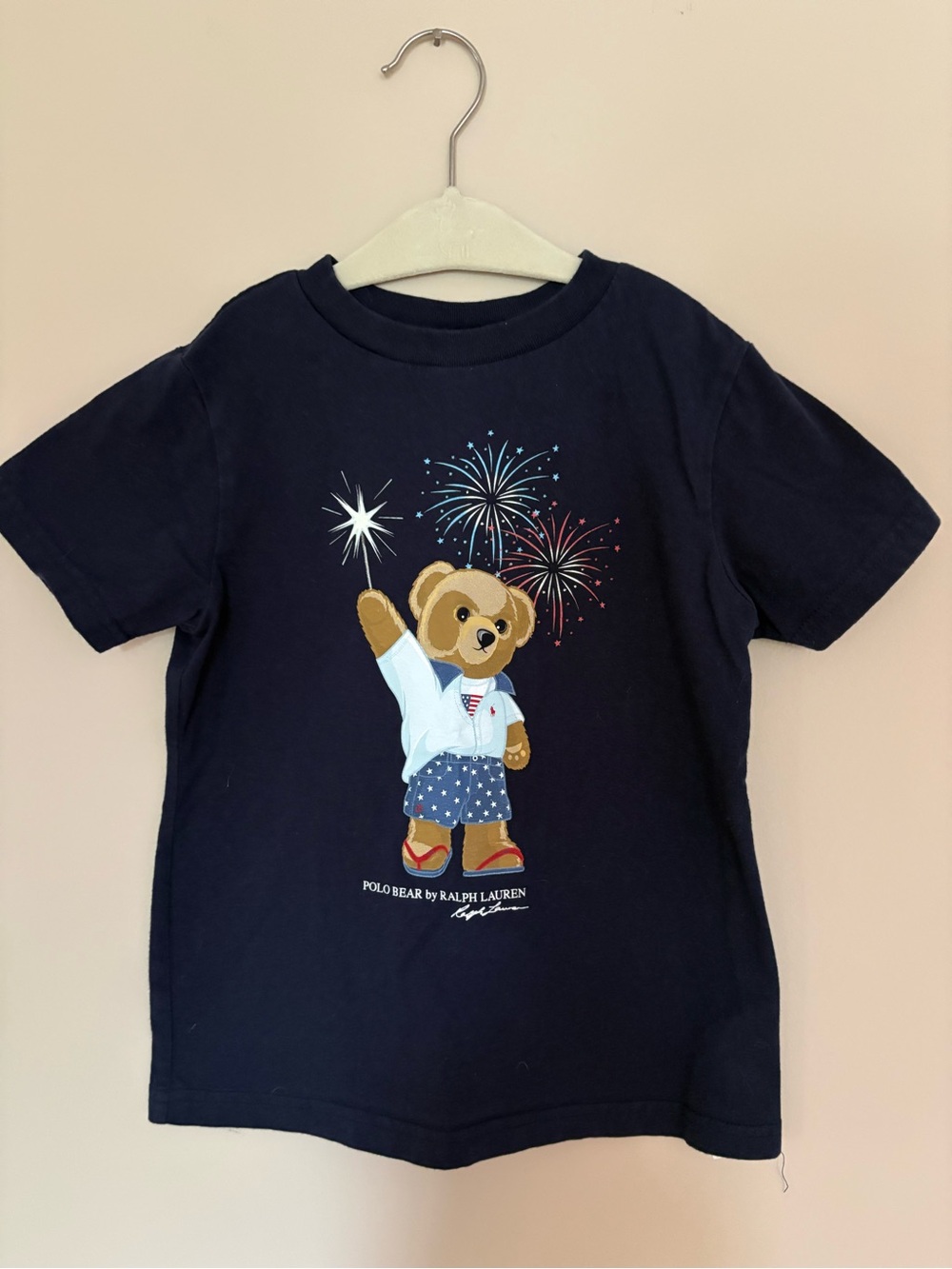 Polo by Ralph Lauren Navy Bear Fireworks Graphic Tee
